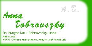 anna dobrovszky business card